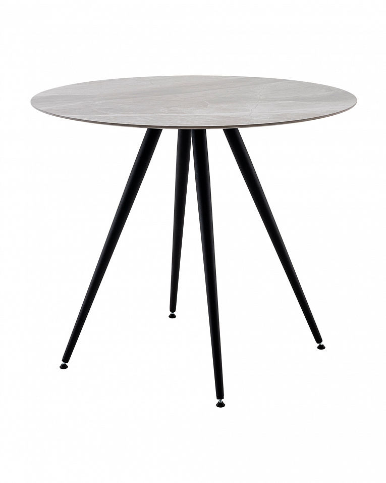 Стол Ники круглый столешница керамика Italian light grey 900