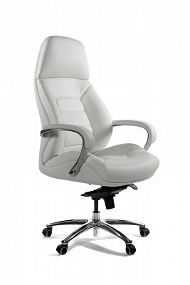 Кресло руководителя NORDEN Порше / Porsche натуральная кожа белый F181 ivory leather