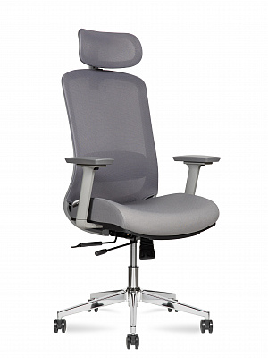 Кресло для персонала NORDEN Космо грэй / Cosmo grey 1233A G-GG Хром / Серый