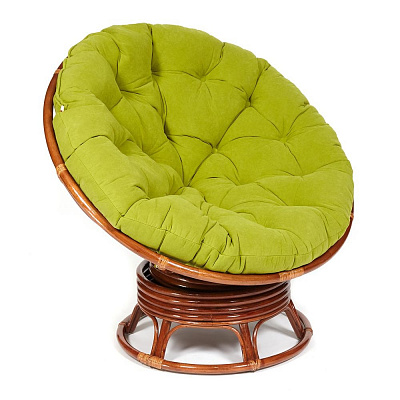 Кресло-качалка PAPASAN / ПАПАСАН 23/01 W с подушкой орех флок олива