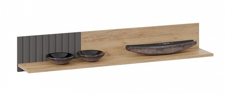 Полка настенная Исп.2 Хилтон ТриЯ дуб крафт золотой графит матовый 413.22