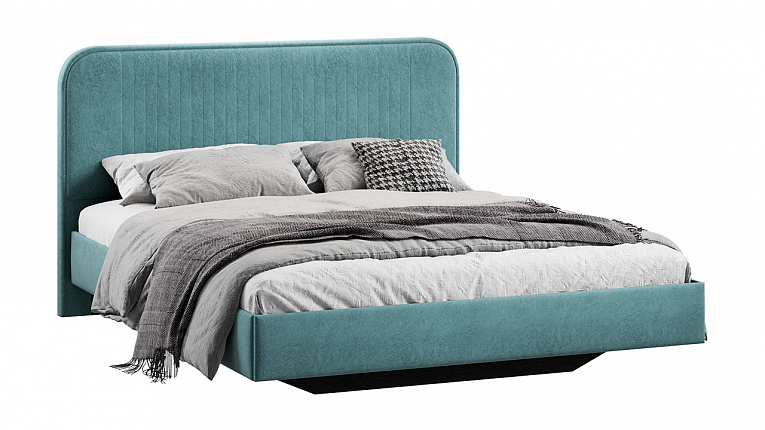 Кровать без подъемного механизма Тиффани Трия Тип 1 Микровелюр Wellmart Indigo 1400x2000