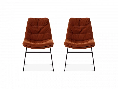 Комплект стульев OgogoHome Vitra 2 шт, 967525 черный / терракотовый